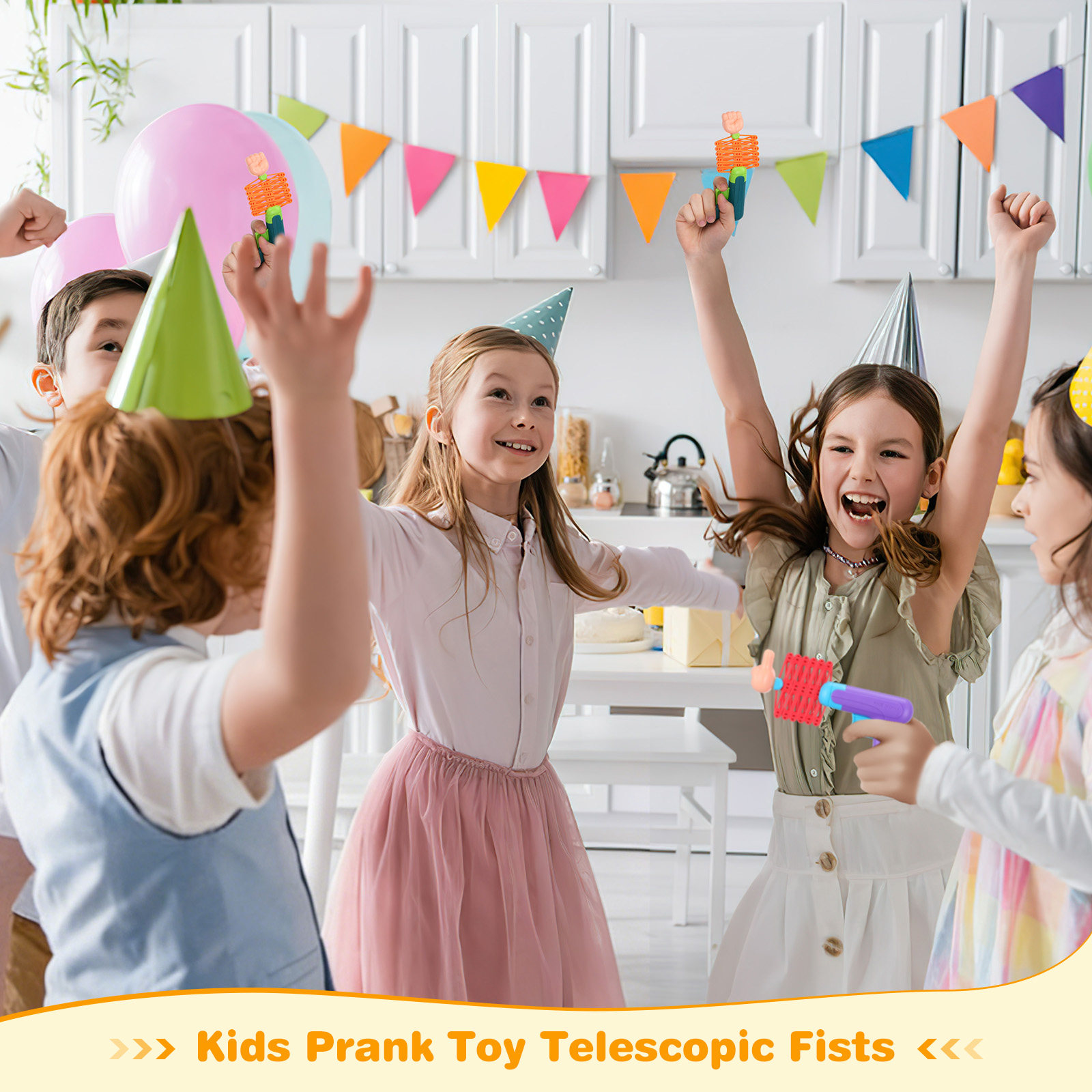 Party Games Kids Indoor - 2Pcs Telescopic Spring Fists Prank Stress
