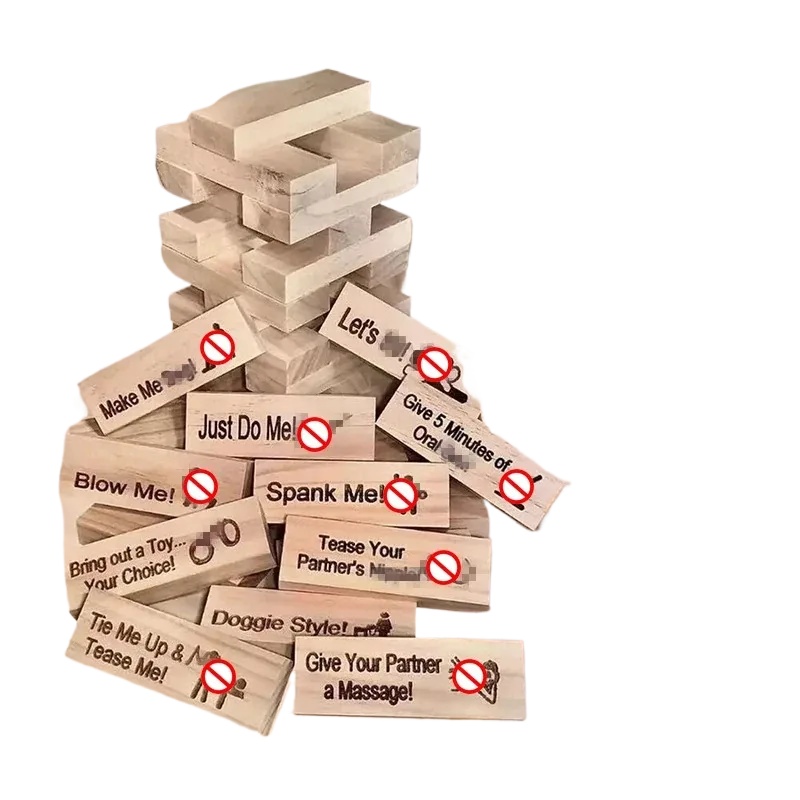 Party Games Ideas For Adults - 48 PCS Block Tower Game Couple