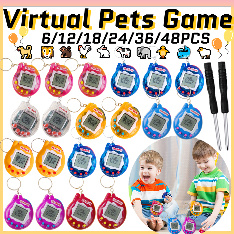 Party Games Console - 6-48PCS Virtual Pet Keychain Digital Pet
