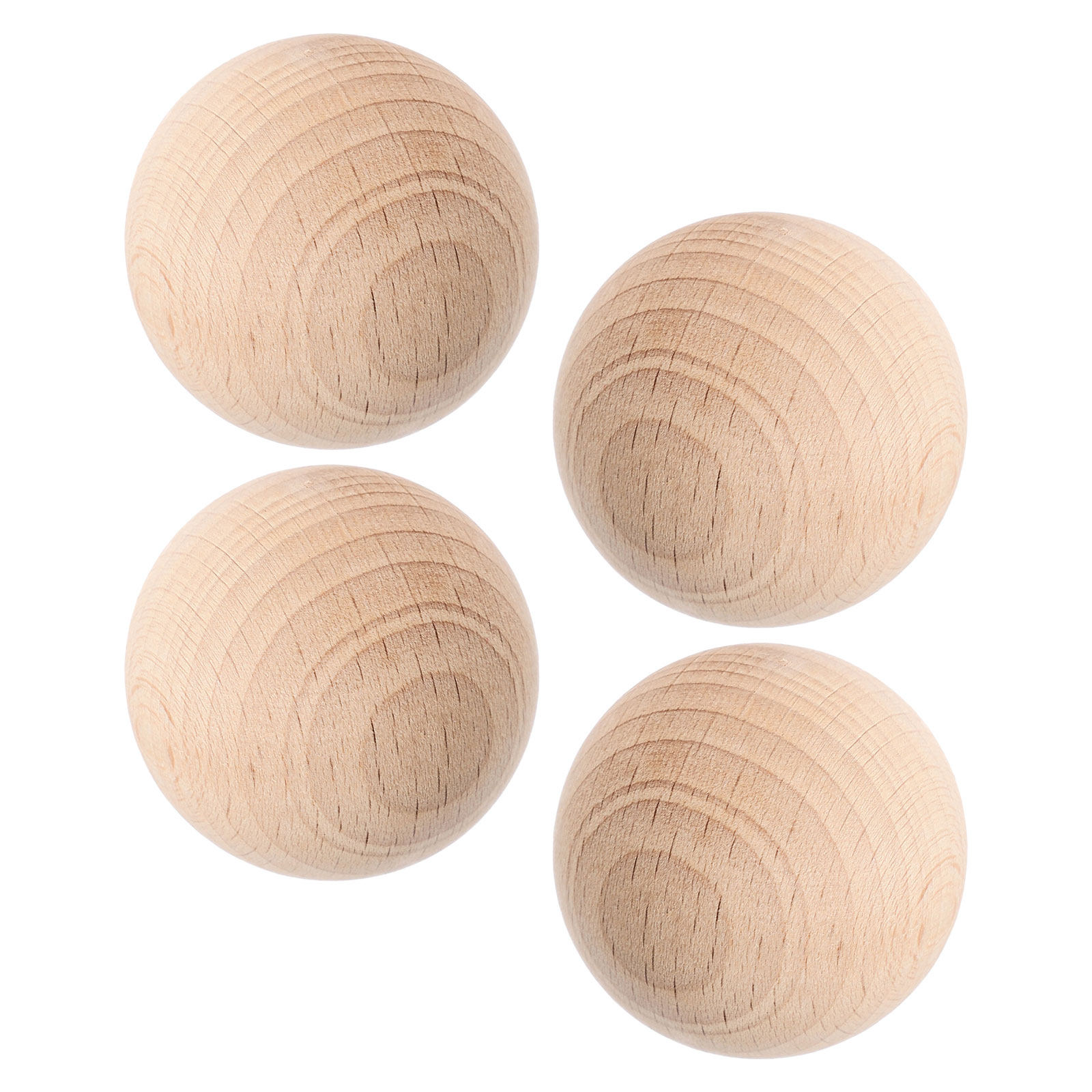Croquet Set Lawn - 4Pcs Wooden Croquet Balls 35Cm Natural