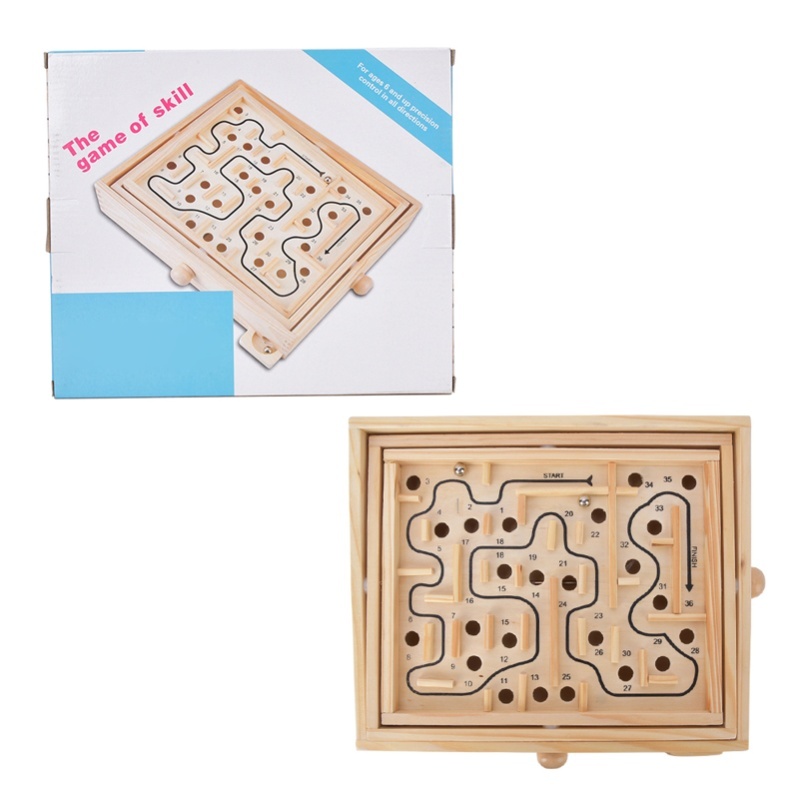 Party Games Kids Indoor - Adult Kid Wooden Educational Maze Brain