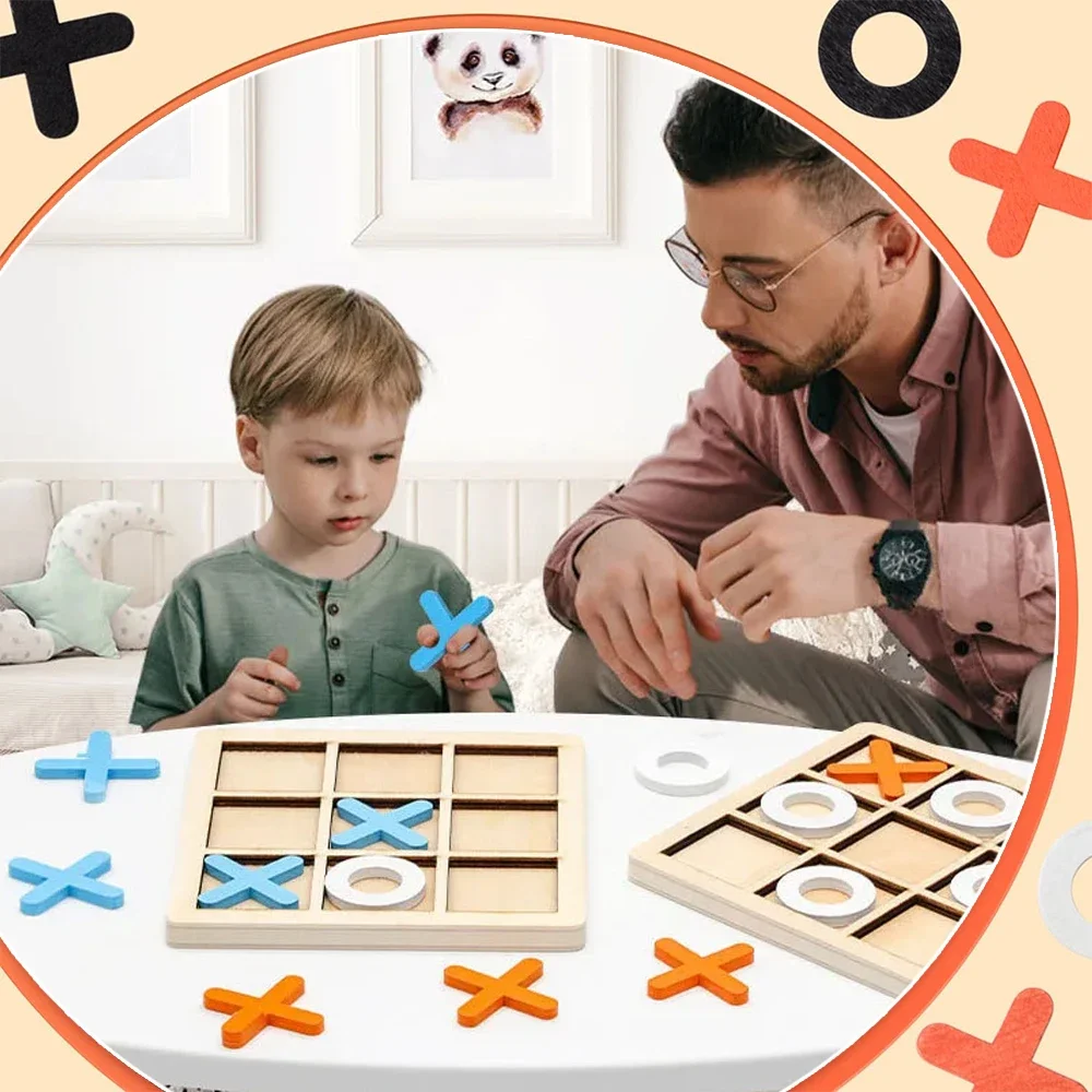 Wooden XO Tic Tac Toe Game Min - Party Games Kids Indoor avis et prix