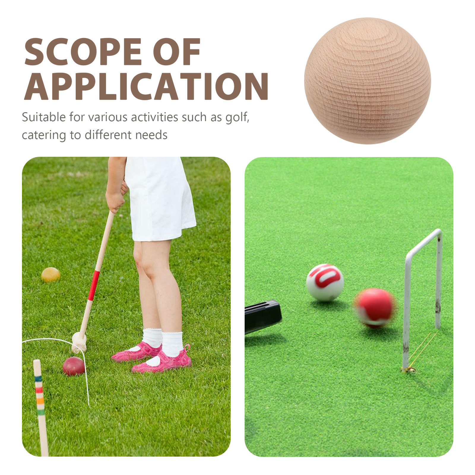 3Pcs Solid Beech Wood Golf Cro - Croquet Set Lawn avis et prix