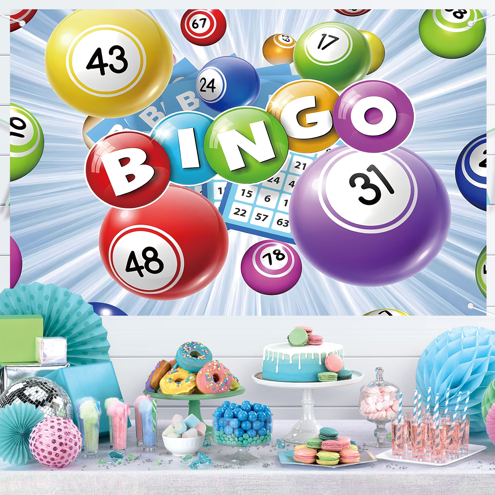 Bingo Backdrop,Bingo Party ban - Party Games Bingo avis et prix